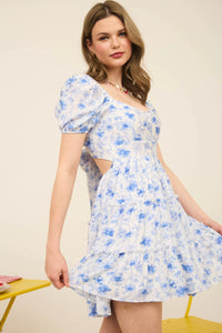 Floral Open Back with Tiered Mini Dress (Copy)