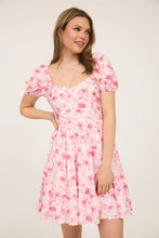 Load image into Gallery viewer, Floral Open Back with Tiered Mini Dress