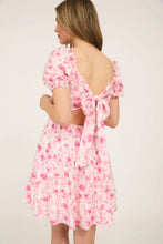Load image into Gallery viewer, Floral Open Back with Tiered Mini Dress