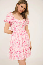 Load image into Gallery viewer, Floral Open Back with Tiered Mini Dress