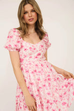 Load image into Gallery viewer, Floral Open Back with Tiered Mini Dress