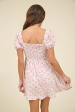 Load image into Gallery viewer, Floral Lace Trim Front Hook &amp; Eye Mini Dress