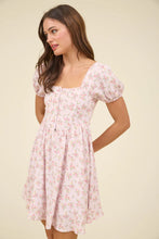 Load image into Gallery viewer, Floral Lace Trim Front Hook &amp; Eye Mini Dress