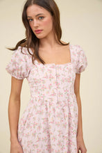 Load image into Gallery viewer, Floral Lace Trim Front Hook &amp; Eye Mini Dress