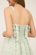 Load image into Gallery viewer, Floral Sleeves Corset Ruffle Tiered Midi Dress