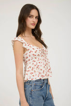 Load image into Gallery viewer, Floral Clip Dot Front Tie with Cut-out Crop Top (Copy)