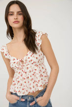 Load image into Gallery viewer, Floral Clip Dot Front Tie with Cut-out Crop Top (Copy)