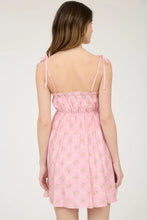 Load image into Gallery viewer, Floral Bow Pattern Tie Strap Mini Dress