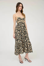 Load image into Gallery viewer, Floral lace trim, Ribbon strap back tie midi dress