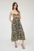 Load image into Gallery viewer, Floral lace trim, Ribbon strap back tie midi dress