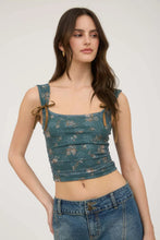 Load image into Gallery viewer, Floral Ribbon Bow Detail Sleeveless Crop Top