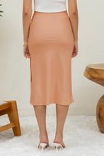 Load image into Gallery viewer, Satin Side Slit Midi Skirt