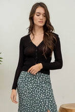 Load image into Gallery viewer, V-neck Button Down Sheer Knit Cardigan