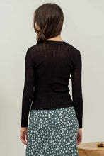 Load image into Gallery viewer, V-neck Button Down Sheer Knit Cardigan