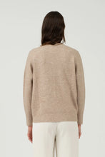 Load image into Gallery viewer, Solid V neck Drop Shoulder Knit sweater