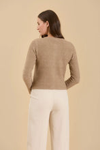 Load image into Gallery viewer, Round Neck Gold Button Knit Cardigan