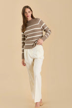 Load image into Gallery viewer, Stripe High Neck Knit Pullover Sweater