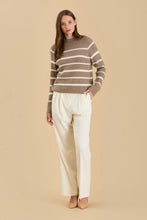 Load image into Gallery viewer, Stripe High Neck Knit Pullover Sweater