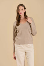 Load image into Gallery viewer, Solid V-neck Front Seam Knit Sweater