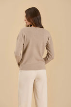 Load image into Gallery viewer, Solid V-neck Front Seam Knit Sweater