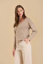 Load image into Gallery viewer, Solid V-neck Front Seam Knit Sweater