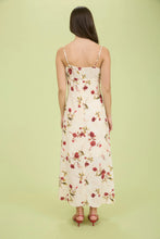 Load image into Gallery viewer, Floral Lace Trim Front Tie Midi Dress