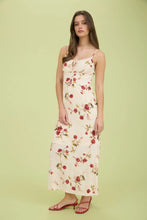 Load image into Gallery viewer, Floral Lace Trim Front Tie Midi Dress