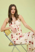Load image into Gallery viewer, Floral Lace Trim Front Tie Midi Dress