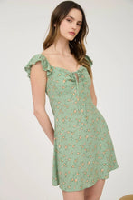 Load image into Gallery viewer, Floral Front Cut-out with Tie Mini Dress