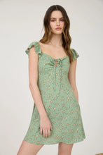 Load image into Gallery viewer, Floral Front Cut-out with Tie Mini Dress