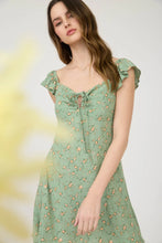 Load image into Gallery viewer, Floral Front Cut-out with Tie Mini Dress