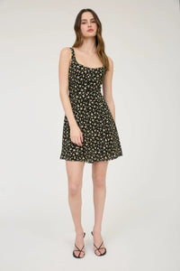 Floral Sleeveless Half Button-down Mini Dress