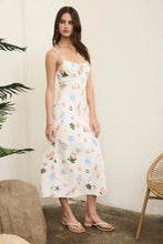 Load image into Gallery viewer, Summer Print Front Tie Spaghetti Midi Dress