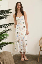 Load image into Gallery viewer, Summer Print Front Tie Spaghetti Midi Dress