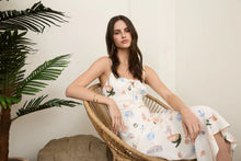 Load image into Gallery viewer, Summer Print Front Tie Spaghetti Midi Dress