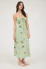 Load image into Gallery viewer, Summer Print Front Tie Spaghetti Midi Dress