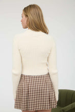 Load image into Gallery viewer, Mock Neck Fuzzy Ribbed Knit Cropped Sweater