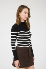 Load image into Gallery viewer, Mock Neck Stripe Long Sleeve Sweater Knit Pullover