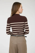 Load image into Gallery viewer, Mock Neck Stripe Long Sleeve Sweater Knit Pullover