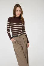 Load image into Gallery viewer, Mock Neck Stripe Long Sleeve Sweater Knit Pullover