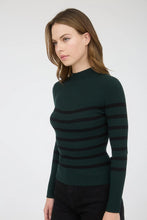 Load image into Gallery viewer, Mock Neck Stripe Long Sleeve Sweater Knit Pullover