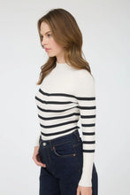 Load image into Gallery viewer, Mock Neck Stripe Long Sleeve Sweater Knit Pullover