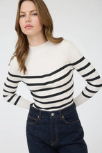 Load image into Gallery viewer, Mock Neck Stripe Long Sleeve Sweater Knit Pullover
