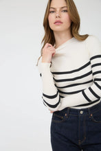 Load image into Gallery viewer, Mock Neck Stripe Long Sleeve Sweater Knit Pullover