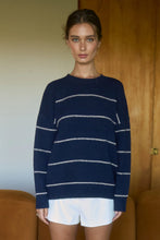 Load image into Gallery viewer, Stripe Crew Neck Oversized Pullover Sweater