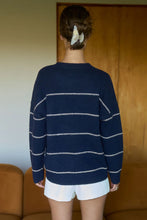 Load image into Gallery viewer, Stripe Crew Neck Oversized Pullover Sweater