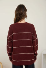 Load image into Gallery viewer, Stripe Crew Neck Oversized Pullover Sweater