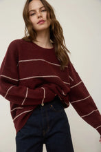 Load image into Gallery viewer, Stripe Crew Neck Oversized Pullover Sweater