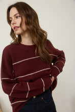 Load image into Gallery viewer, Stripe Crew Neck Oversized Pullover Sweater