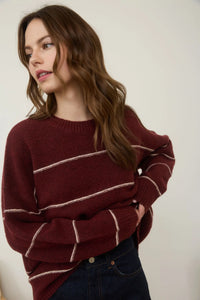 Stripe Crew Neck Oversized Pullover Sweater